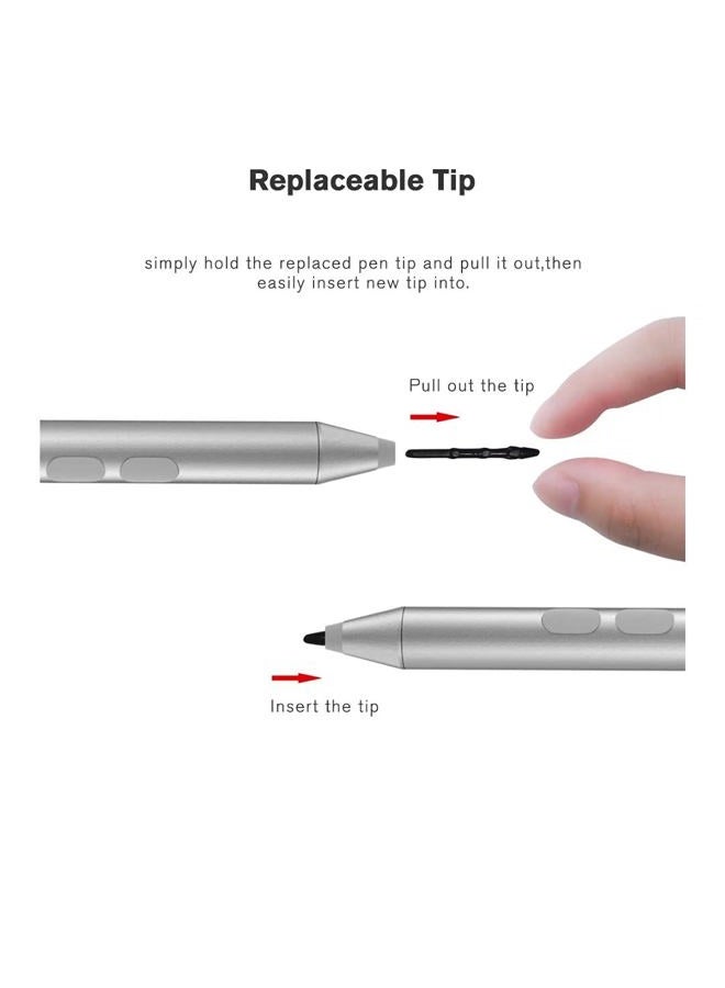 tesha Surface Pen Active Digitizer Stylus Pen with 1024 Levels of Pressure Sensitivity for Surface Pro 2017, Surface Laptop, Surface Pro 4, Surface Pro 3, Surface Book and Surface 3 (Silver) - Image 5