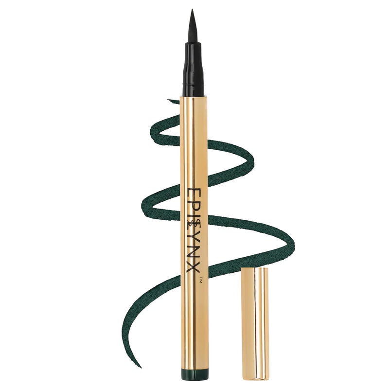 EPILYNX Waterproof Eyeliner  SmudgeProof Liquid Eyeliner Pen with Precision Tip for Smooth LongLasting Application  Vegan Hypoallergenic  GlutenFree Eye Liner  2mL Green