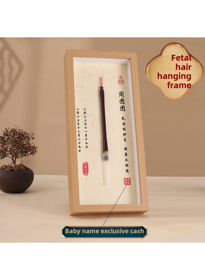 Baby Fetal Brush Making Collection Pen Making Homemade Fetal Hair DIY Bracelet Baby Umbilical Cord Photo Frame-Color:Solid Wood Pen + Photo Frame + Material Package + Production Video  - Image 1