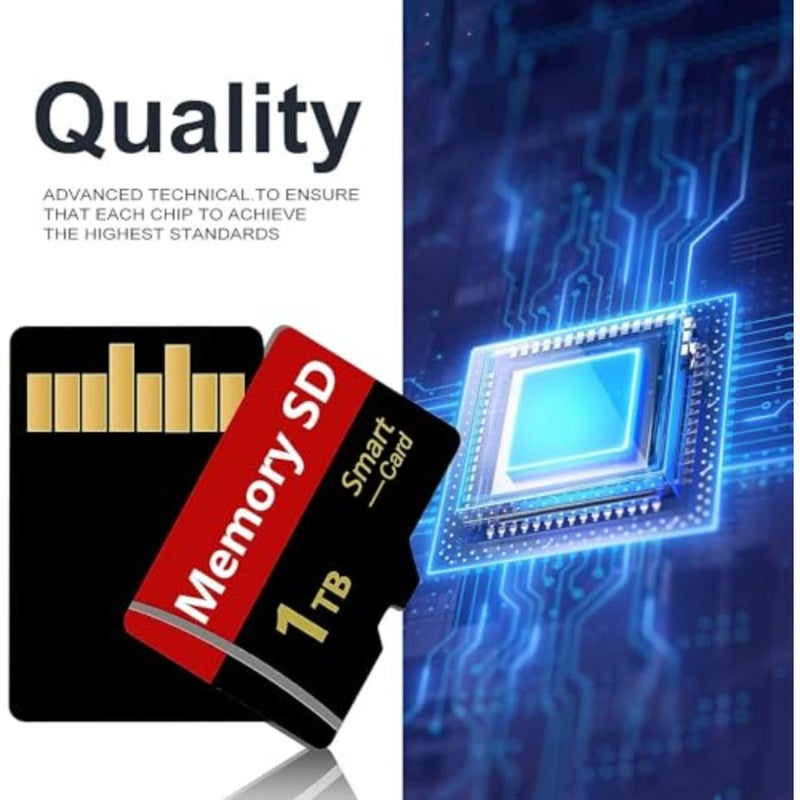 MicroXC Micro Memory Card 1024GB Class 10 TF Card with Adapter High-Speed for Tablet, Camera, Drone; PVC material, black; ultra-fast read/write, durable design - Image 3