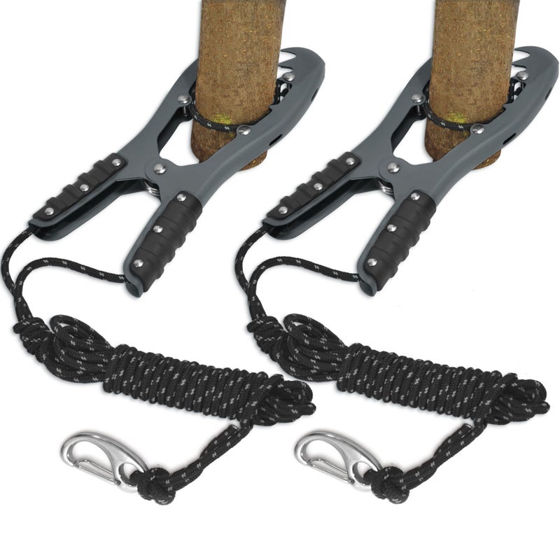 Antidious Kayak Brush Gripper, Kayak Anchor Grip With 16.4Ft Paracord And Snap Hook To Anchor Float, Canoe, Boat For Fishing Boating Camping (2Pack, Gray) - Image 1