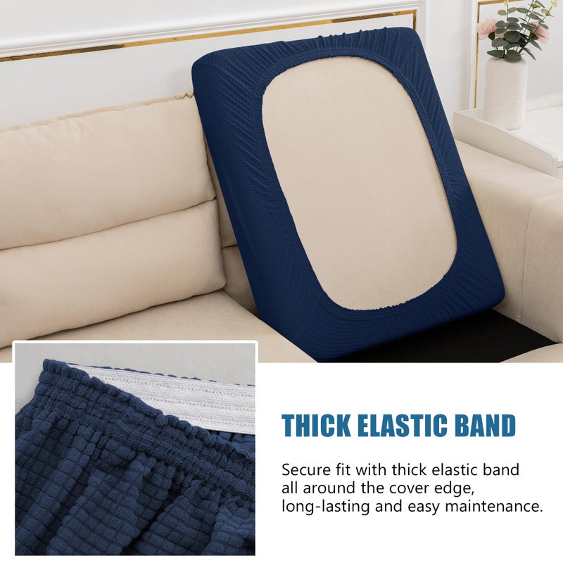 NC HOME Water Resistant Sofa Cushion Slipcovers  RV Seat Cushion Covers High Stretch Furniture Protector  Washable Covering Coats for Camper (Chair Cushion  Navy) - Image 4