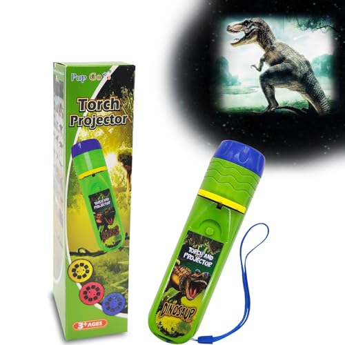 Pup Go Dinosaur Projector Flashlight for Kids Ages 3+, 3 Discs 24 Images, Cool Dinosaurs Toys for Boys Girls, Dinosaur Kids Flashlight, Night Light Projector, Idea Dinosaurs Gifts for Toddler Children - Image 1