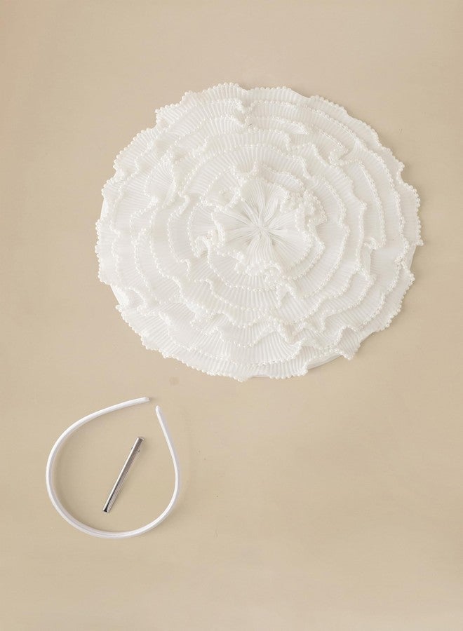 كوكو لاند قبعات كوكولاند النسائية الأنيقة - قبعة كنتاكي متعددة الطبقات مسطحة مزينة باللؤلؤ لحفلات الشاي والكوكتيل - Image 3