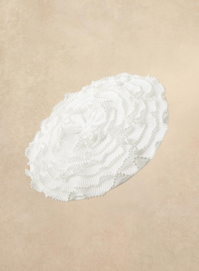 كوكو لاند قبعات كوكولاند النسائية الأنيقة - قبعة كنتاكي متعددة الطبقات مسطحة مزينة باللؤلؤ لحفلات الشاي والكوكتيل - Image 2