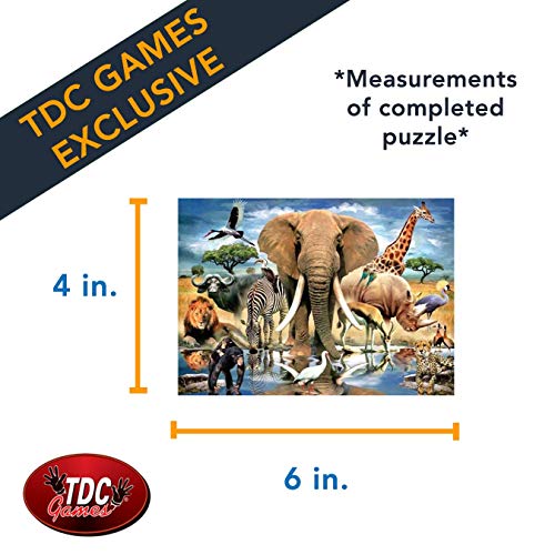 TDC Games World’s Smallest Jigsaw Puzzle, African Oasis – Mini Puzzles, Small Challenging Travel Art Puzzle for Adults, 200+ Pieces, 6 x 4 inches - Image 2