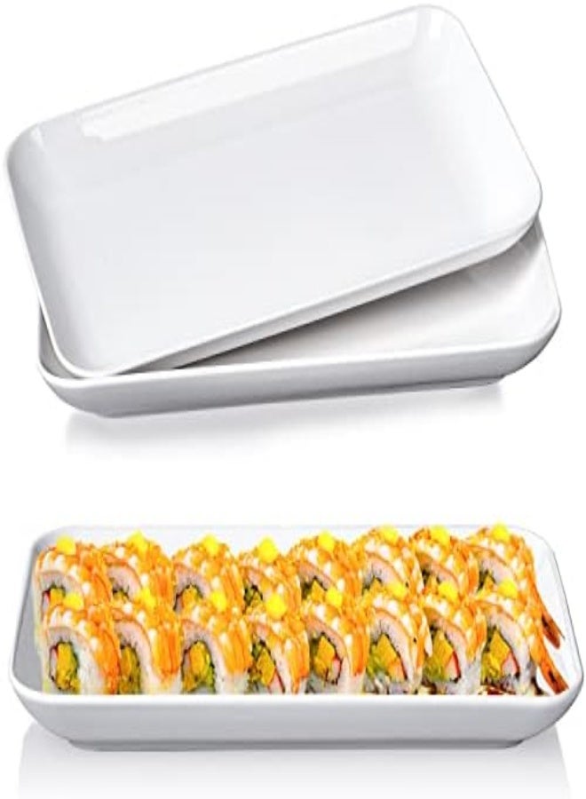 AKDC Delling Large Serving Platter Set - 12In White Rectangular Serving Plates/Salad Dish - Big Serving Trays For Parties Meat, Sushi, Dinner Plate Oven Safe Dinnerware Set Of 3 - Image 3