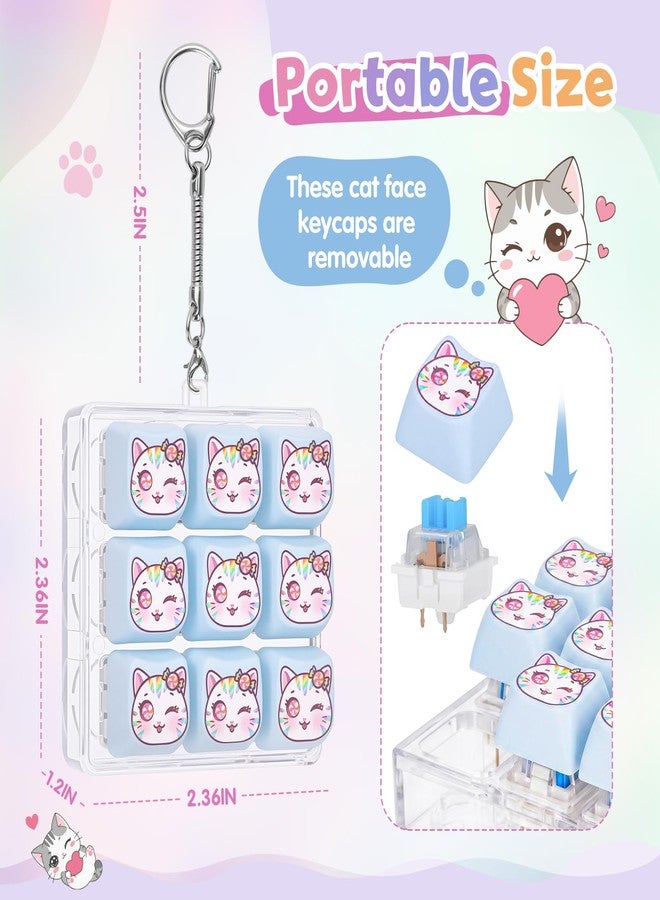 FunisFun Macaron Cat Mechanical Keyboard Fidget Keychain with Clicky Sound - Image 2