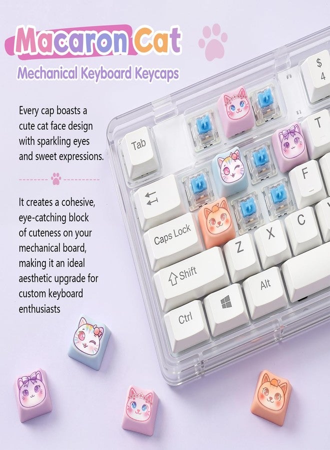 FunisFun Macaron Cat Mechanical Keyboard Fidget Keychain with Clicky Sound - Image 4