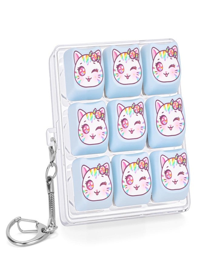 FunisFun Macaron Cat Mechanical Keyboard Fidget Keychain with Clicky Sound - Image 1