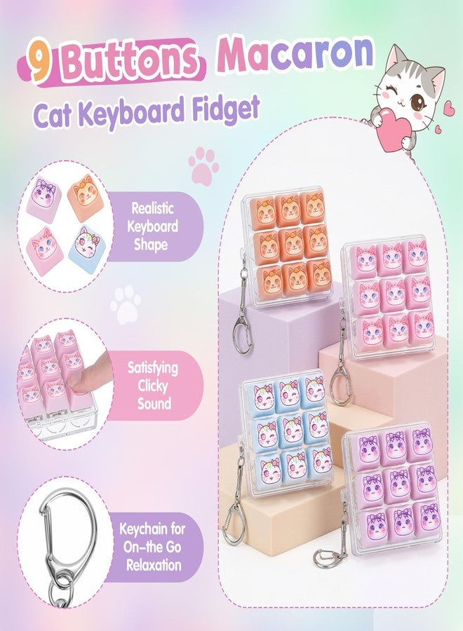 FunisFun Macaron Cat Mechanical Keyboard Fidget Keychain with Clicky Sound - Image 3
