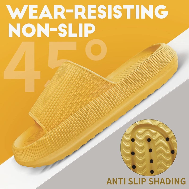 Non-Slip Thick Cloud Slides for Women and Men, Fast-Dry Pillow Slippers for Shower Home Spa Beach - Image 3