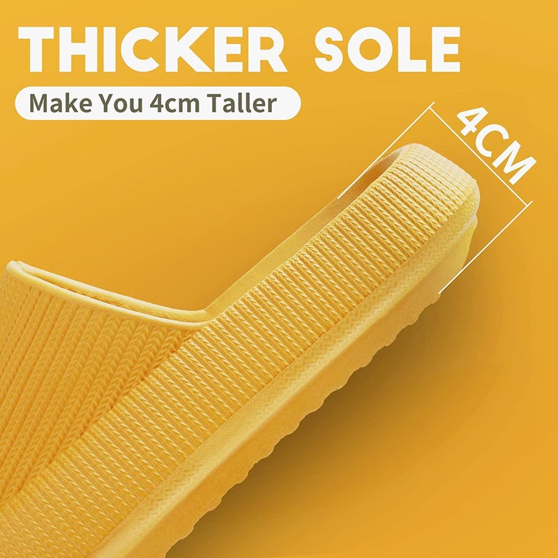 Non-Slip Thick Cloud Slides for Women and Men, Fast-Dry Pillow Slippers for Shower Home Spa Beach - Image 4