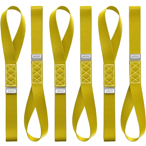 AUGO Heavy Duty Soft Loops Pack of 615 x 17 Tie Down Anchor Straps for Use wRatchet Strap Hooks 3000Lb Load Capacity 10000Lb Break Strength Great for Motorcycle Bike Roof Rack Etc - Image 1