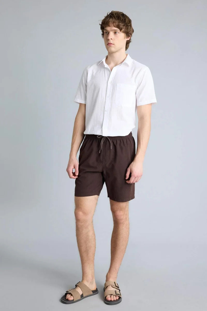 Defacto  Regular Fit Elastic Waist Swim Shorts for Men | Best Price UAE