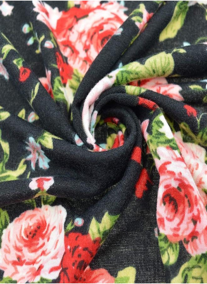 DRESHOW DRESHOW BQUBO Newborn Floral Receiving Blankets Newborn Baby Swaddling Hats Sleepsack Toddler Warm 3 Pack  - Image 3