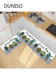 DUNISO 2PCS Non-Slip Kitchen Rugs and Mats, Anti-Fatigue Hallway Kitchen Runner Rug Set Backing Floor Mat for Kitchen Laundry Bathroom Office 40*60cm&40*120cm 