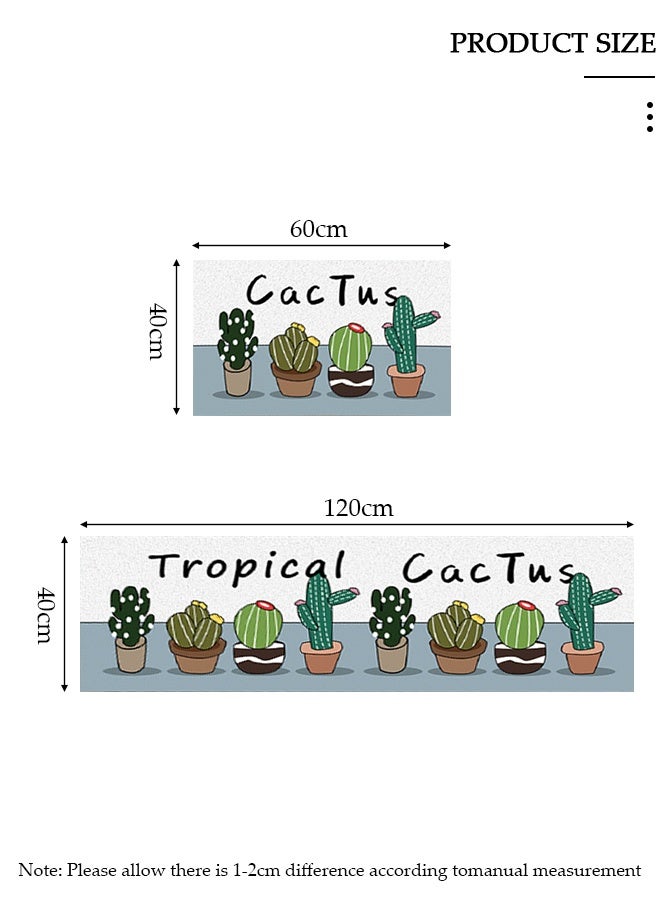 DUNISO قطعتان من سجاد ودواسات المطبخ غير القابلة للانزلاق، مجموعة سجادة مضادة للتعب في مدخل المطبخ، سجادة أرضية خلفية للمطبخ والحمام والمكتب 40*60 سم&amp;40*120 سم - Image 2