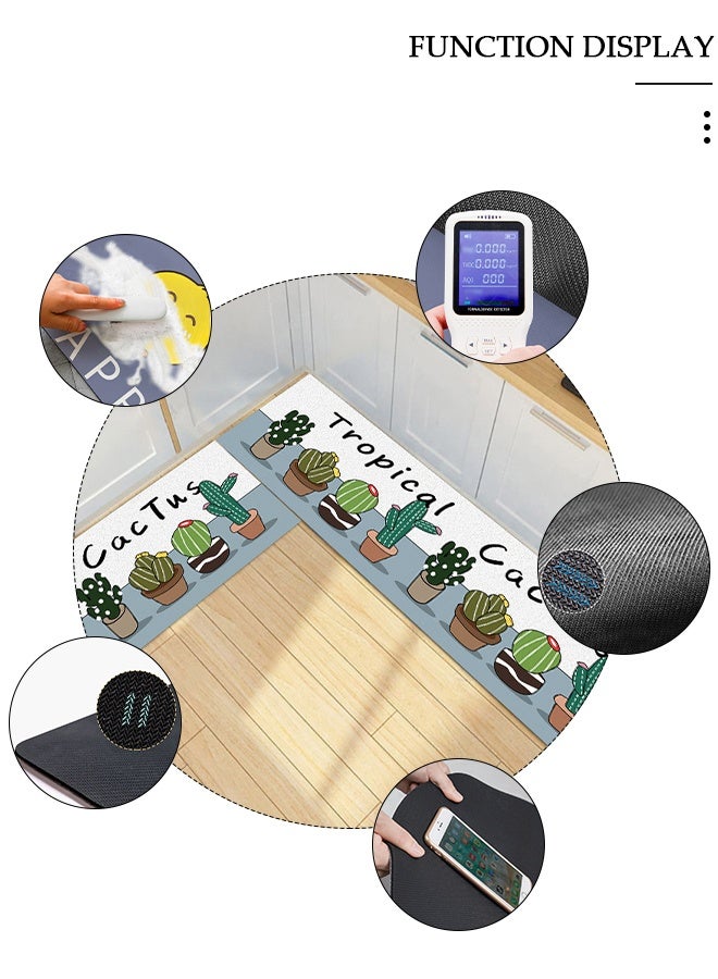 DUNISO قطعتان من سجاد ودواسات المطبخ غير القابلة للانزلاق، مجموعة سجادة مضادة للتعب في مدخل المطبخ، سجادة أرضية خلفية للمطبخ والحمام والمكتب 40*60 سم&amp;40*120 سم - Image 5