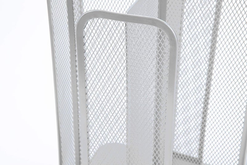 Mind Reader Cup and Lid Carousel, Countertop Org, Coffee Bar, Beverage Cup Holder, Metal Mesh, 8"L x 8"W x 11.5"H, White - Image 4