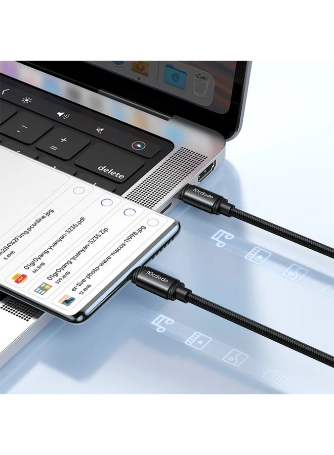 مكدودو كابل شحن فائق السرعة CA-368 من النوع C إلى النوع C، بتقنية PD 3.1 حتى 240 وات وتيار 5 أمبير، يدعم الشحن السريع لأجهزة الكمبيوتر المحمولة والأجهزة اللوحية والهواتف وأجهزة الألعاب، مصنوع من سبائك الألومنيوم المتينة وتصميم مضفر من النايلون + شريحة ذكية لتوزيع التيار الآمن، سرعة نقل البيانات تصل إلى 480 ميجابت في الثانية - Image 5