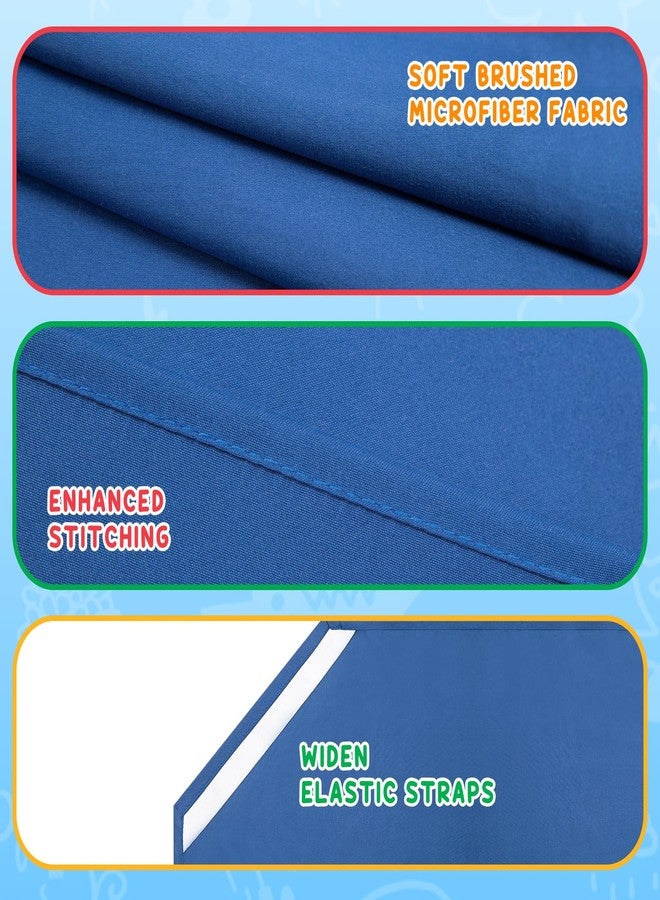Comfyanno Cot Sheets for Daycare, Standard Size 10 Pack Daycare/Preschool Cots Sheet, 23" x 51" Toddler Nap Cot Sheets, Brushed Microfiber Fitted Sheet Cover for Kids, Boys/Girls - Navy - Image 2