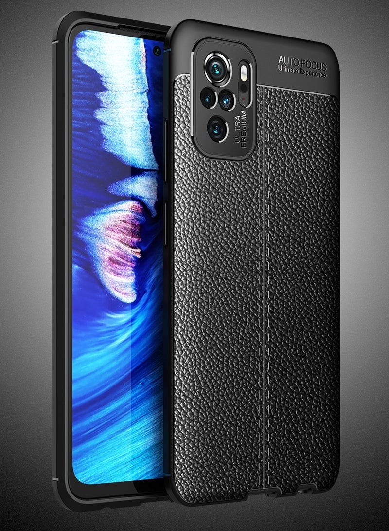 أوتو فوكس جراب حمايه سيليكون تصميم2 مقاوم للصدمات حمايه للكاميرا متوافق مع Redmi Note 10s / Note 10 4g (اسود) - Image 1