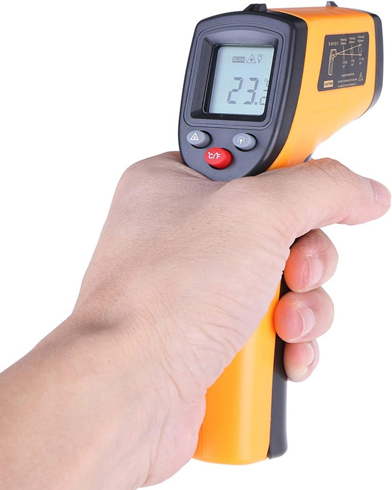 Eacam Climate adapted upgraded quality Eacam Digital Infrared Thermometer, -50-380°C Industrial Temperature Gun Non-Contact with Backlight (NOT for Humans) Thermometer for Kitchen Food Meat Car BBQ Automotive and Industrial Easy lifting build - Image 1