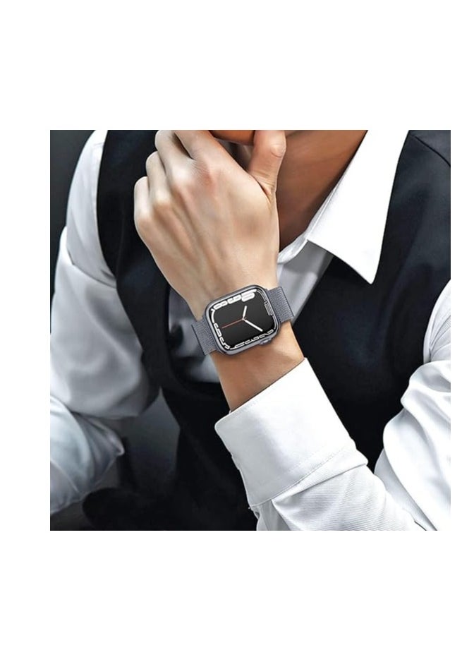 Band mesh Metal loop Replacement Strap, Magnetic Clasp Compatible with ultra smart Watch  Steel Metal Replacement Strap, one size and Compatible with apple smart watches
