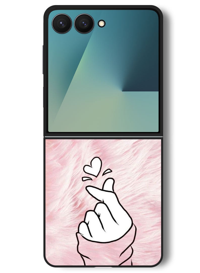 Theodor Case Compatible with Samsung Galaxy Z Flip 7 - 6.9 Inch Protection Shockproof Bumper Cover Snap Love Pink - Image 1