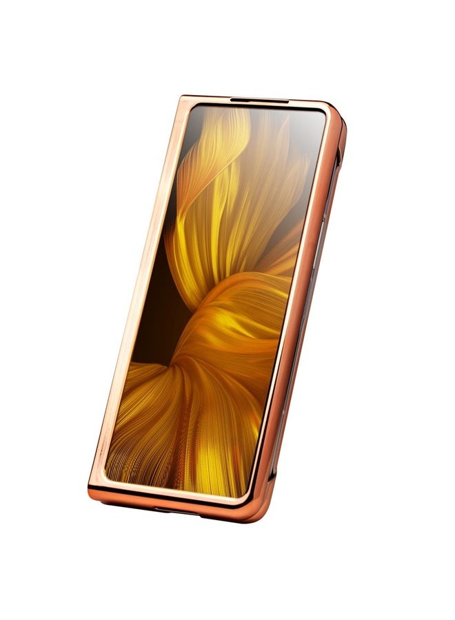 HuHa Case Cover For Samsung Galaxy Z Fold3 5G/W22 5G QIALINO 2 in 1 Crocodile Pattern Genuine Leather + PC Phone Case(Brown) - Image 4