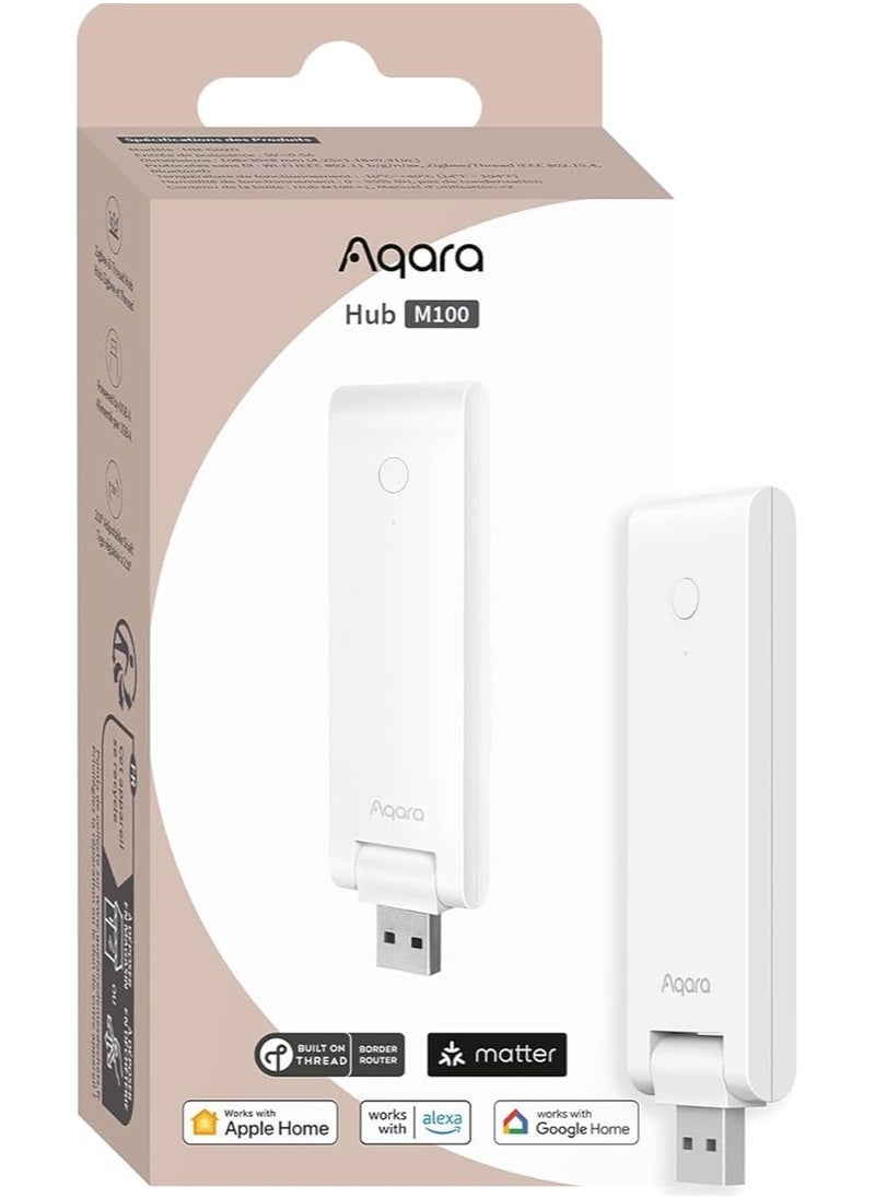Aqara Aqara Smart Hub M100 for Home Automation, Matter Controller, Thread Border Router, Features Aqara Zigbee, Wi-Fi, Supports Alexa, Apple HomeKit, Google Home, IFTTT, Home Assistant  - Image 1