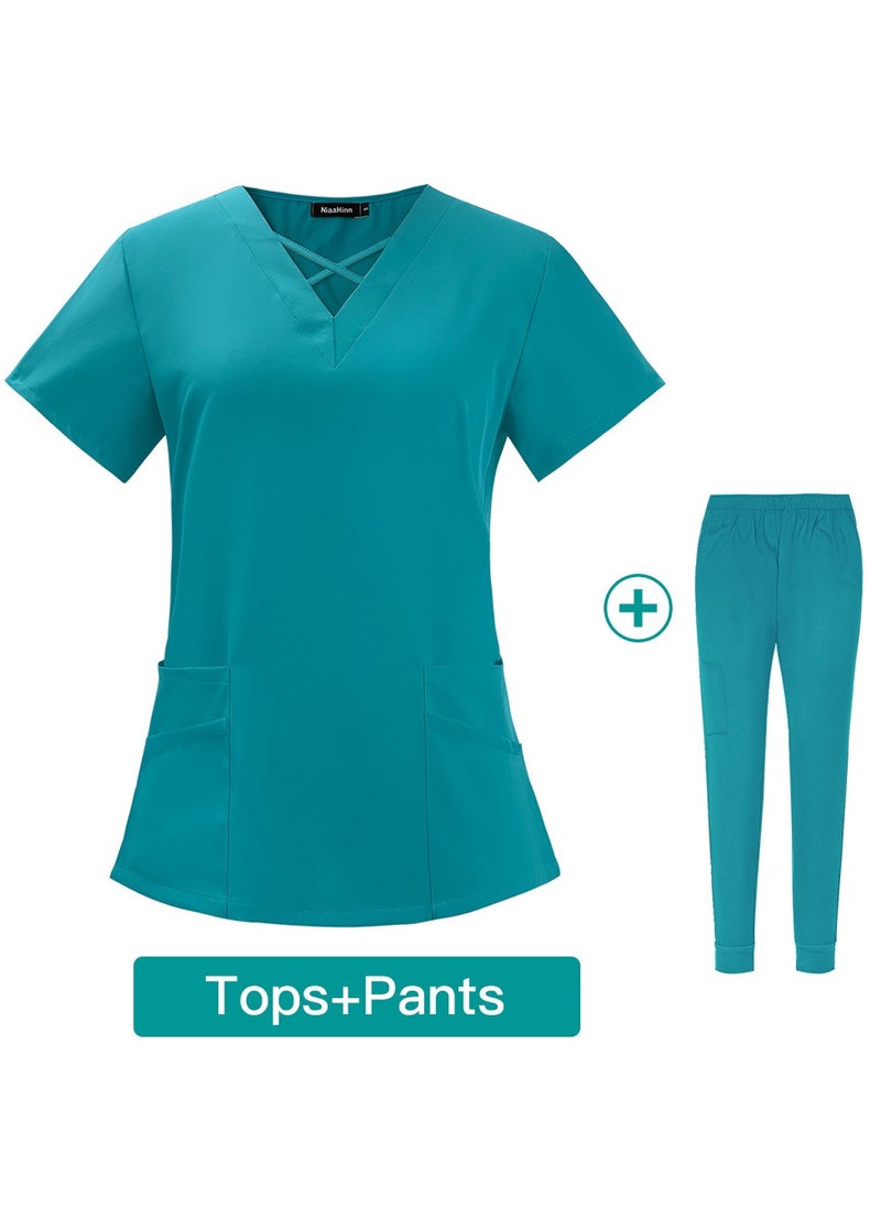 KUYING New V-neck Split Style Medical Work Uniform  - Image 1