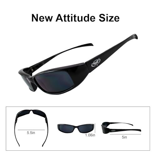 Global Vision New Attitudes Stylish Sunglasses Black Frame w/Red Lenses and Spring Hinges - Image 5