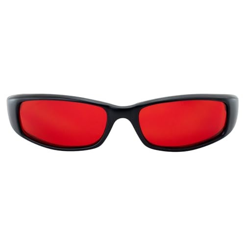 Global Vision New Attitudes Stylish Sunglasses Black Frame w/Red Lenses and Spring Hinges - Image 2
