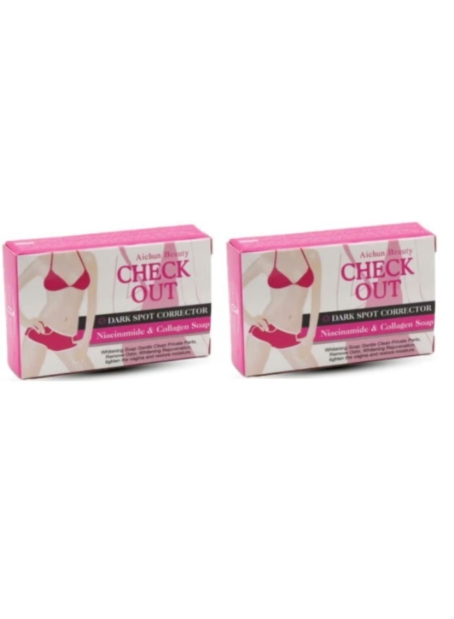AICHUN 2 Pcs Aichun Beauty Check Out Soap to Lighten the Skin and Remove Stains - Image 1