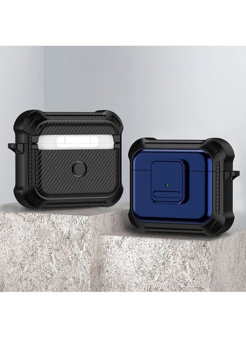 Case Cover For AirPods 3 TPU + PC Shockproof Earphone Protective Case with Switch Blue