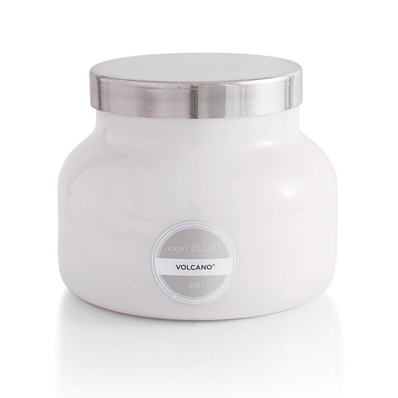Capri Blue Volcano Scented Candles  Luxury Glass Jar Candles for Home Scented with Tropical Fruit  Sugared Citrus  Soy Wax Blend  Capri Blue Volcano  White Color 19 oz