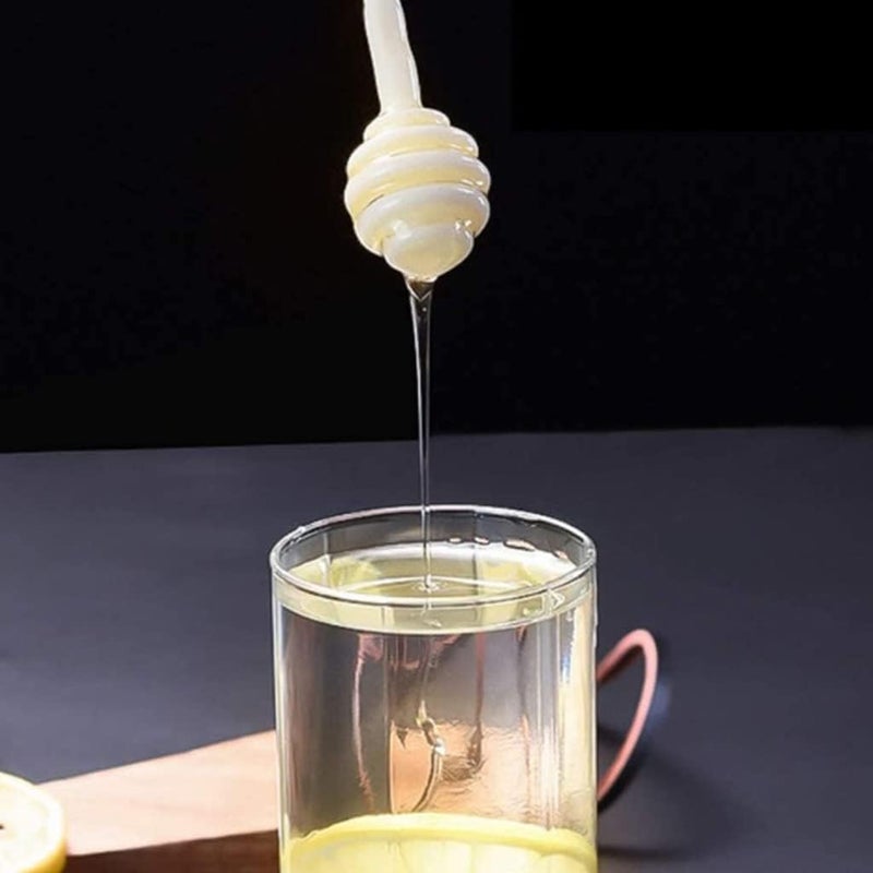 DIOXIT Borosilicate Glass Food Storage Jar Honey Storage with Dipper - 250 ml honey dispenser glass bottle with dipper stick spoon, honey storage glass container - Image 3