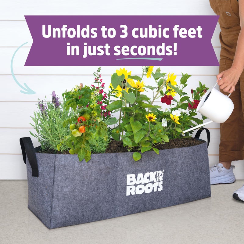 Back to the Roots Breathable Raised Bed (Provides More Oxygen to Roots), 3 Cu. Ft., No Assembly Needed, Reusable & Weatherproof - Image 2