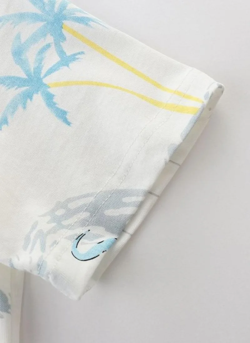 يونيكي White Conversational print Printed Round Neck Cotton T-shirt