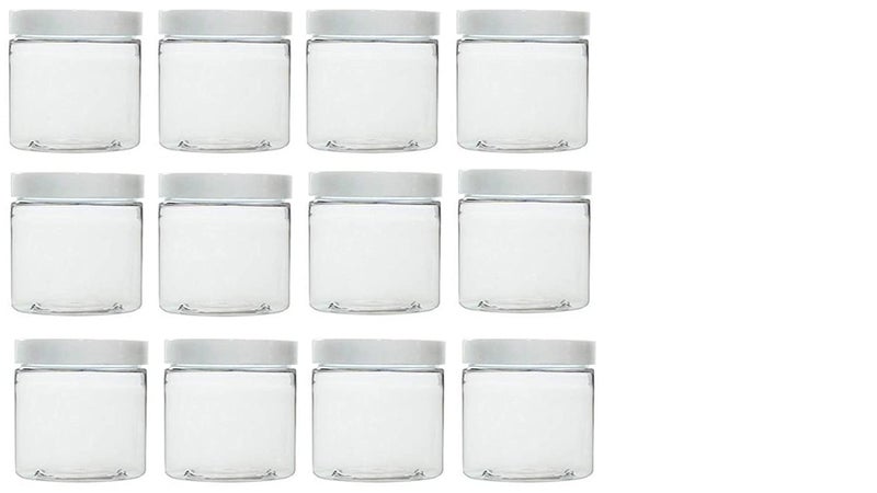 Aromatic Aromatic Bakefat India 12 Pack Clear Plastic Storage Favor Jars Wide-Mouth Plastic Containers with Lids for sprinkles and edibles-transparent white-100 gram storage capacity - Image 2