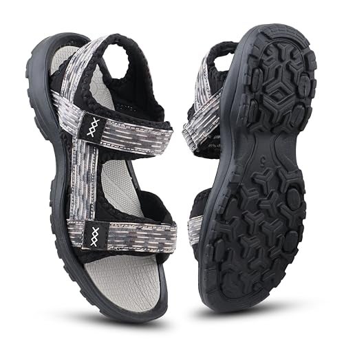 FUEL Women's Everyday Comfort Sandals, Soft Cushioned Flat with Comfortable Anti-Slip Sole, Stylish Daily Use Footwear for Casual Wear(Black-8UK) - Image 1