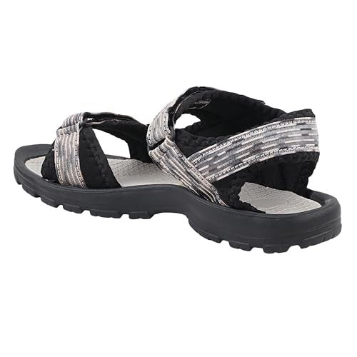 FUEL Women's Everyday Comfort Sandals, Soft Cushioned Flat with Comfortable Anti-Slip Sole, Stylish Daily Use Footwear for Casual Wear(Black-8UK) - Image 4