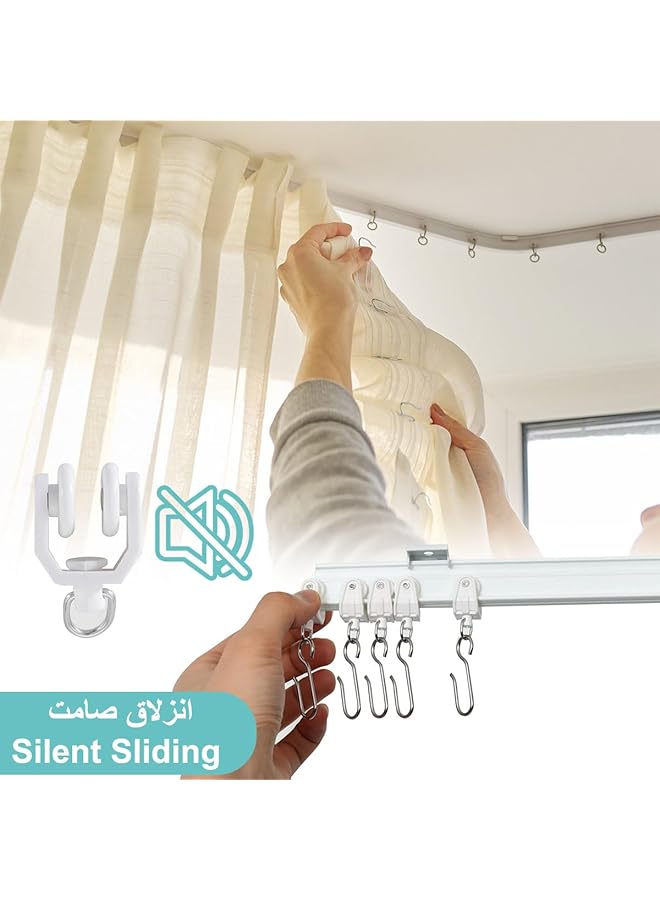 erorex Bendable Ceiling Curtain Track 5 Meter Flexible Curved Ceiling Track Heavy Duty Sliding Rail For Living Room Bedroom Room Divider Bendable Curtain Mount With Installation Kit For Hospital Bay Window - Image 3