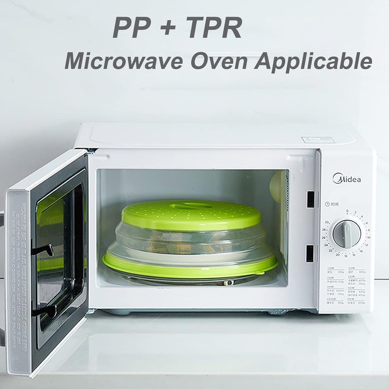 Vishui Upgraded Collapsible Microwave Lid, Vented Microwave Splatter Cover, 10.5 inches Plate Cover with Hook Hole, Vegetable Fruit Colander Multi-function Kitchen Gadget, BPA Free, Dishwasher Safe - Image 2