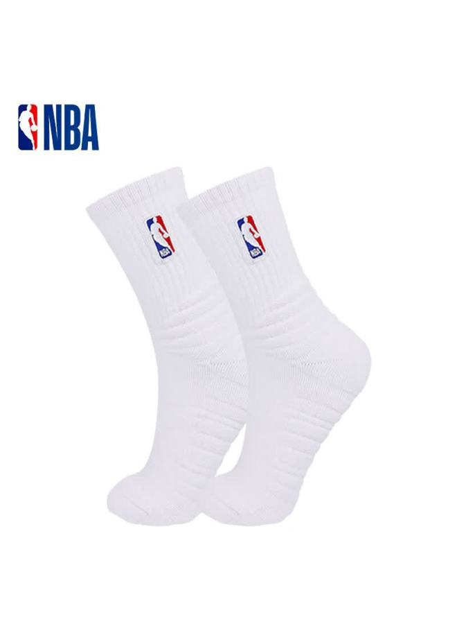 Nba Basketball Sports Socks For Men, Cotton Socks With Thick Terry Bottom, High-top Elite Socks, 3 Pairs - Image 2