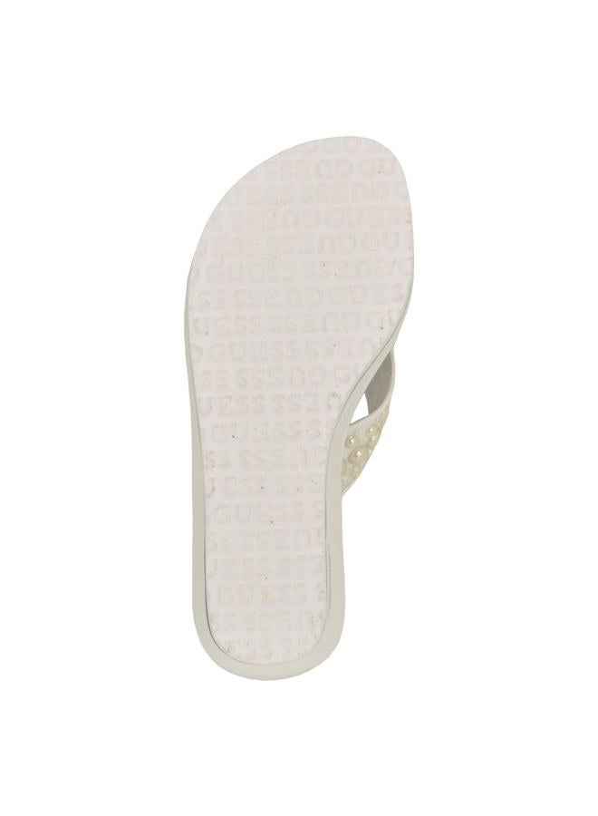 GUESS Women's SILUS Wedge Sandal White 140 8, 38.5 EU - Image 4