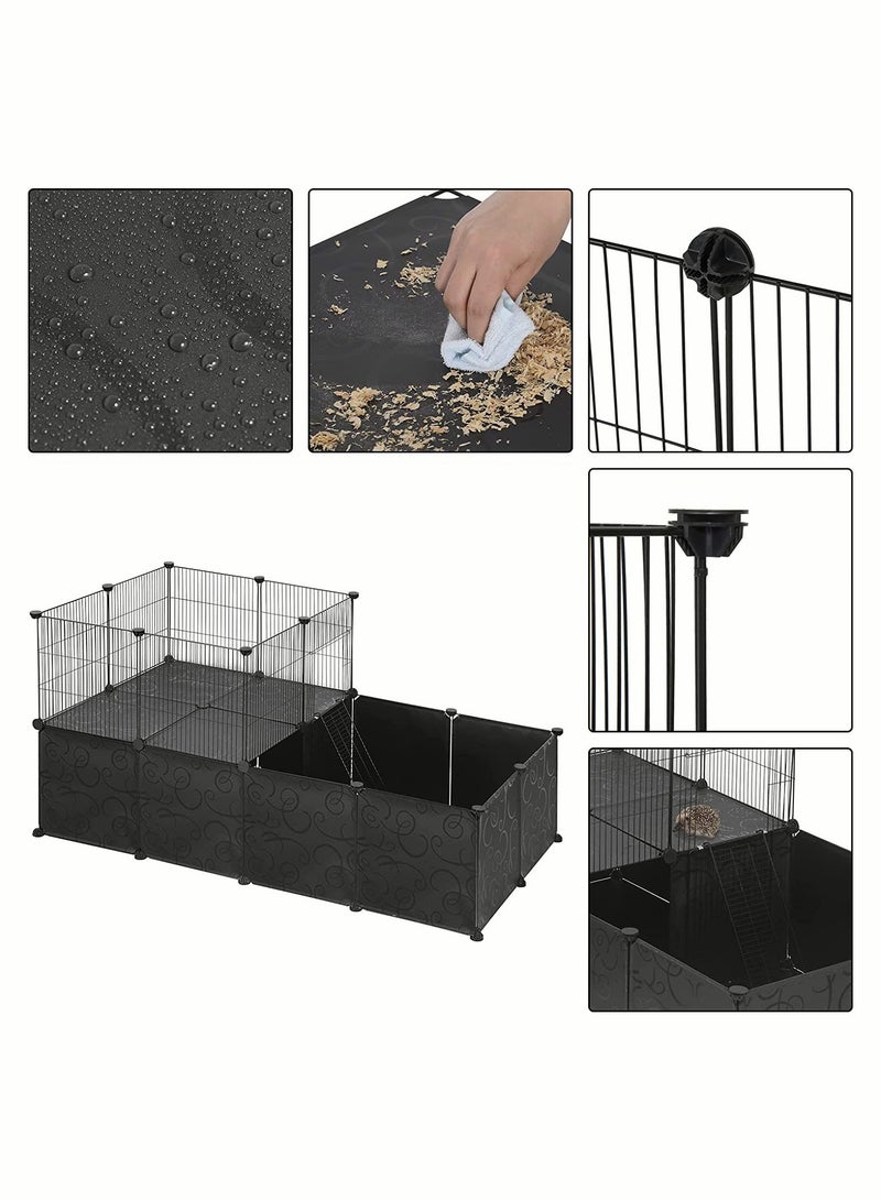 Pet Playpen Small Animals Cage DIY Wire Fence with Door for Indoor/Outdoor Use,Portable Yard Fence for Small Animal,Puppies,Kitties,Bunny,Turtle 140 x 70 x70 cm - Image 4