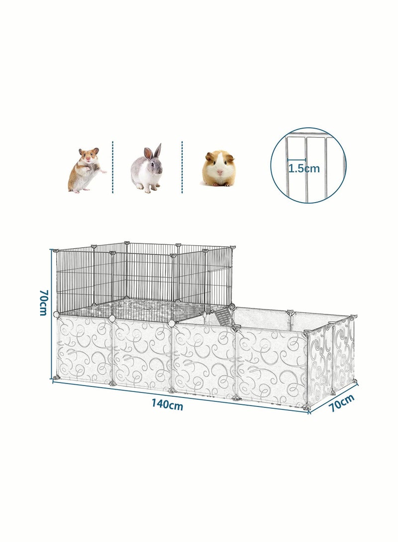 Pet Playpen Small Animals Cage DIY Wire Fence with Door for Indoor/Outdoor Use,Portable Yard Fence for Small Animal,Puppies,Kitties,Bunny,Turtle 140 x 70 x70 cm - Image 3